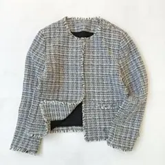 極美品 24ss ボールジィ ロングスラブツイード クルーネックジャケット