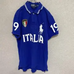 む*し様 希少　ポロラルフローレン　ポロシャツ　M イタリア　エンブレム　ビッグ