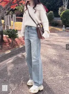 『新品未使用』ルーズストレートデニムパンツ Sサイズ ブルー