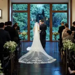 ウェディングベール 刺繍 ロングベール ベールダウン可