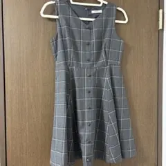 titty&Co. グレー チェック ノースリーブ ワンピース