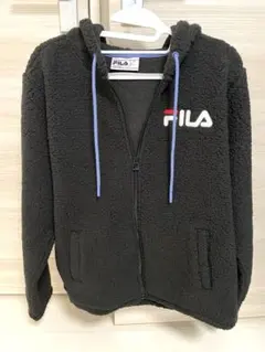 FILA フード付き　ボア　パーカー　ブラック　フィラ