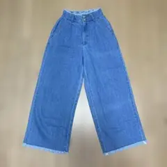 デニム ワイドパンツ フリンジ加工のサムネイル