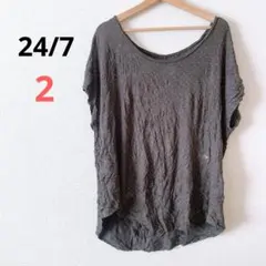 一点もの⭐️24/7【2】ドット柄 グレー Tシャツ 半袖 シンプル