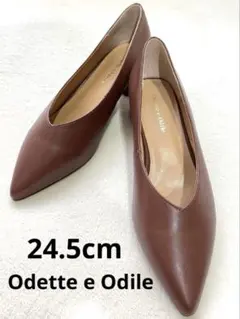 【超美品】 Odette e Odile パンプス Vカット ブロックヒール