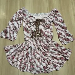 希少LIZLISAピンクy2k平成姫系当時物00sフェアリーリズリサ花フリンジ