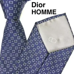 ディオール オム ネクタイ 総柄 ネイビー
