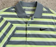 NIKE GOLFグレー×イエロー系ボーダーTOUR PERFORMANCE M