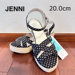 【新品 】JENNI ガーリージュートサンダル　ドット柄　黒　20cmのサムネイル