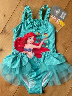 ☆新品水着　女の子　アリエル　キャップ付き　120cm
