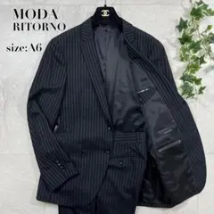 美品【MODA RITORNO】セットアップ スーツ ストライプ 総裏 黒