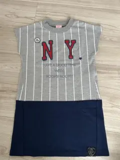 ストライプ柄 NY 半袖ワンピース チュニック　130cmのサムネイル