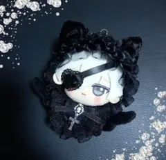 ちびぐるみ用 猫耳ヘッドドレス スタイ 眼帯 羽根 ぬい服