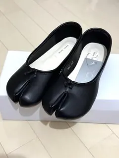 yuko imanishi+ブラックフラットシューズ バレエシューズタビ足袋38
