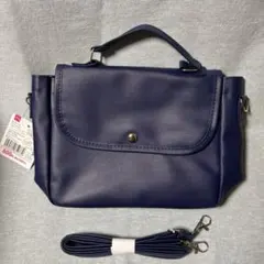 ミニショルダー ハンドバッグ 2WAY 缶バッジシート付 推し活バッグ ネイビーのサムネイル