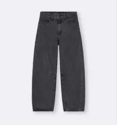 GU バレルレッグジーンズ 標準丈 dark grey ダークグレー M デニム