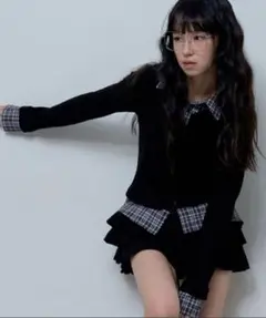 NASTY FANCY CLUB チェックシャツレイヤードカーディガン