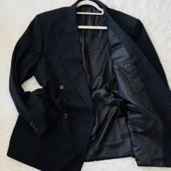 極美品✨ジャンフランコフェレ　テーラードジャケット52 ストライプ柄ブラック