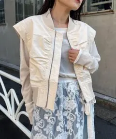 タイムセール中☆チャオパニックティピー シャーリングクロップドMA-1ベスト