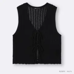 GU【美品】透かし編みニットジレ ベスト スカシアミ М