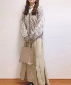 ダイヤモンドパターン長袖カーディガン