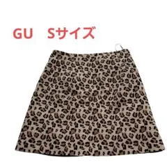 GU 222-287295 レオパード ヒョウ柄 ミニスカート ベージュ