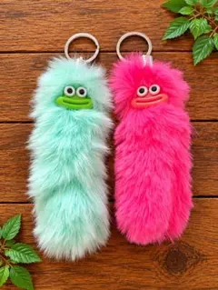 ふわふわモンスター キーホルダー 2個セット 約15cm アミューズメント