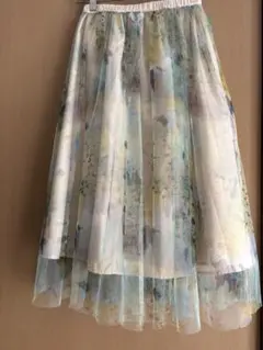 bulle de savon チュールスカート グリーン