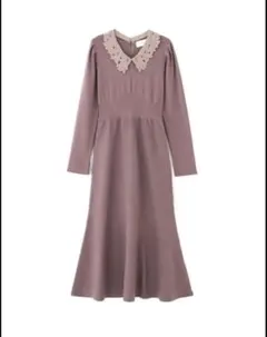 JILL by JILL STUART エンブロイダリーカラーニットワンピース