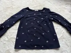 anySis ネイビー刺繍フレア袖チュニック