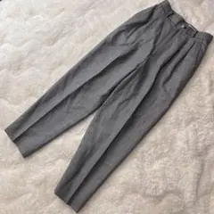 美品 エルゴルフ ウール100% ギンガムチェック パンツ M テーパード