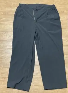 ダークグレー スラックス ゴム入り