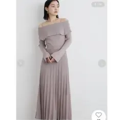 LILY BROWN ケープカラーラメニットワンピース