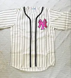 BALLPARK ベースボールシャツ ピンストライプ ピンクロゴのサムネイル
