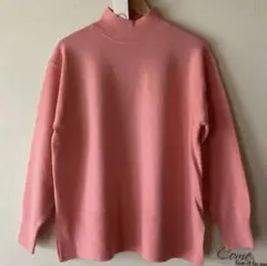 ピンク ニット 長袖 セーター タートルネックニット　テチチ