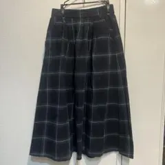 グリーン系チェックロングスカート 緑　ハートマーケット