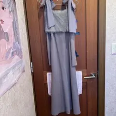 グレー フリーストップ 長袖ニットワンピース ナイスクラップ