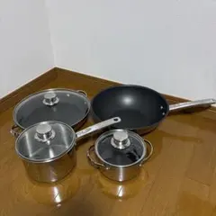MEYER マイヤー IH 片手鍋 両手鍋 フライパン 4点セットのサムネイル
