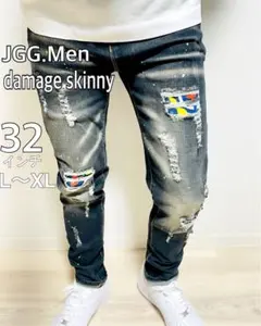 JGG.Men ジェギングメン スキニージーンズ ダメージジーンズ ek32 