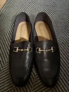 LE TALON ブラック ローファー ゴールドバックル