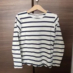 devirock 長袖カットソー 白と紺のストライプ