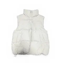 GU ダウンベスト ホワイト 中綿ベスト レディース シンプル 冬