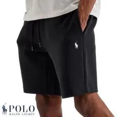 美品 正規 Ｍ相応 ポロ ラルフローレン ダブルニット ショートパンツ ブラック