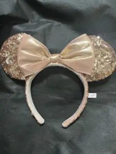 ディズニー ミニーマウス風 ピンクゴールドカチューシャ