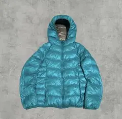 old uniqlo ダウンジャケット グリーン　ブルー　収納袋付き
