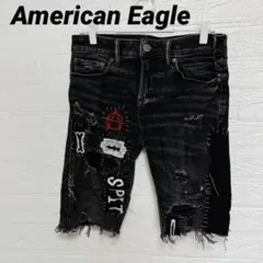American Eagle ブラックデニムショートパンツAirFlex+