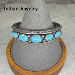 IndianJewelry L.M.Y刻印 5連ターコイズバングル NAVAJO