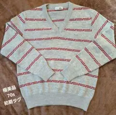 【極美品】70s LACOSTE Vネックニット フランス製 フレラコラコステのサムネイル