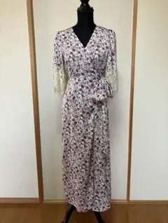 SNIDEL HOME 花柄　ルームワンピース　七分袖　フリーサイズ