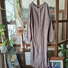 tiptop ロング 원피스 ブラウン リブ編み 前開き F